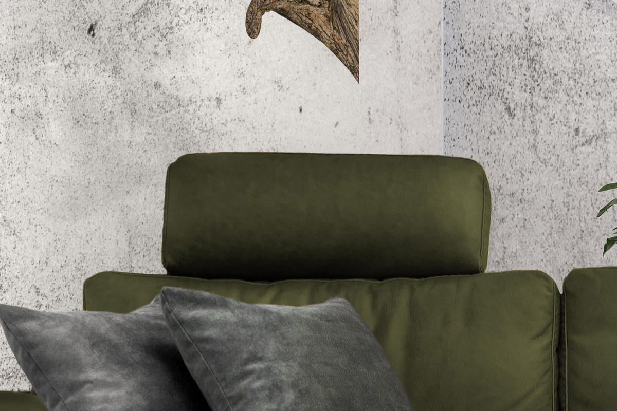 ECKSOFA XL MOTOR. RELAXFUNKTION LOLA Dunkelgrün Webstoff - Dunkelgrün/Schwarz, Textil (304/178cm) - KAWOLA