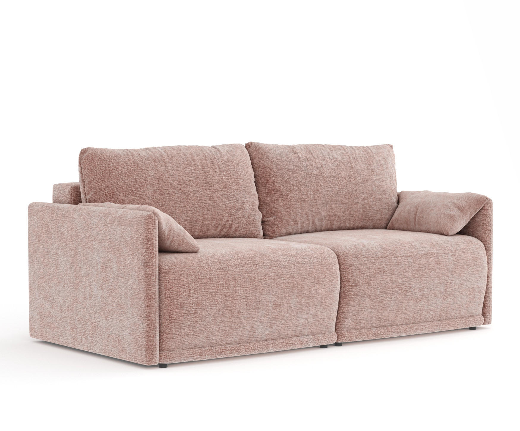 SCHLAFSOFA MIT ECKSOFA-FUNKTION Nappa Rosa Chenille - Schwarz/Rosa, Holz/Holzwerkstoff (215/100/112cm) - Maison de Reve