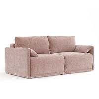 SCHLAFSOFA MIT ECKSOFA-FUNKTION Nappa Rosa Chenille - Schwarz/Rosa, Holz/Holzwerkstoff (215/100/112cm) - Maison de Reve
