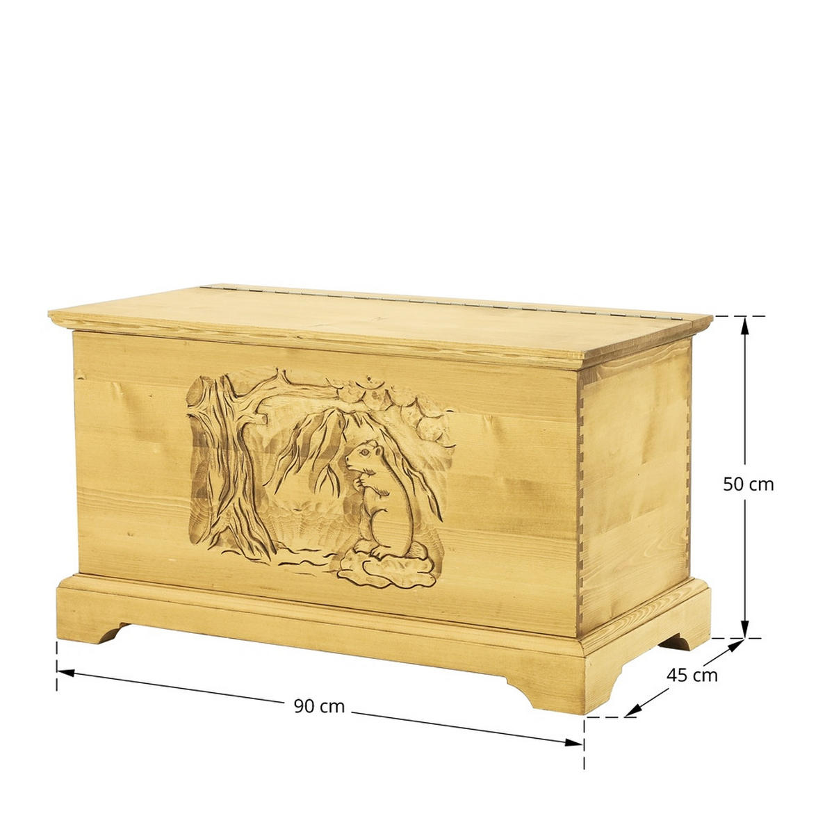 TRUHENBANK aus Massivholz JAGNA - Honig, Holz (90/50/45cm) - Seart