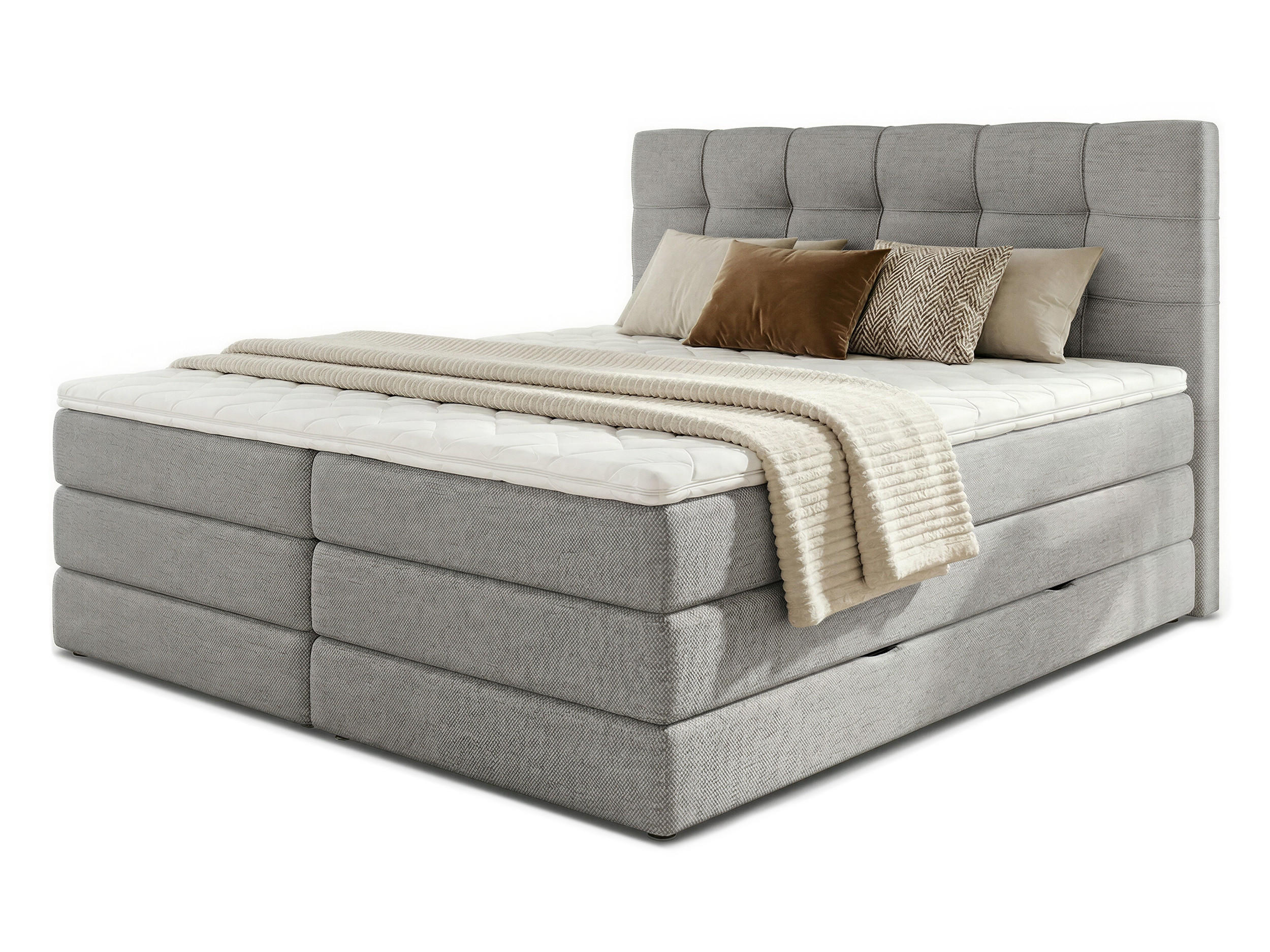 BOXSPRINGBETT Best Max - 160x200 - grau (Inari 91) - Schwarz/Grau, Holz/Holzwerkstoff (160/200cm) - Sofnet