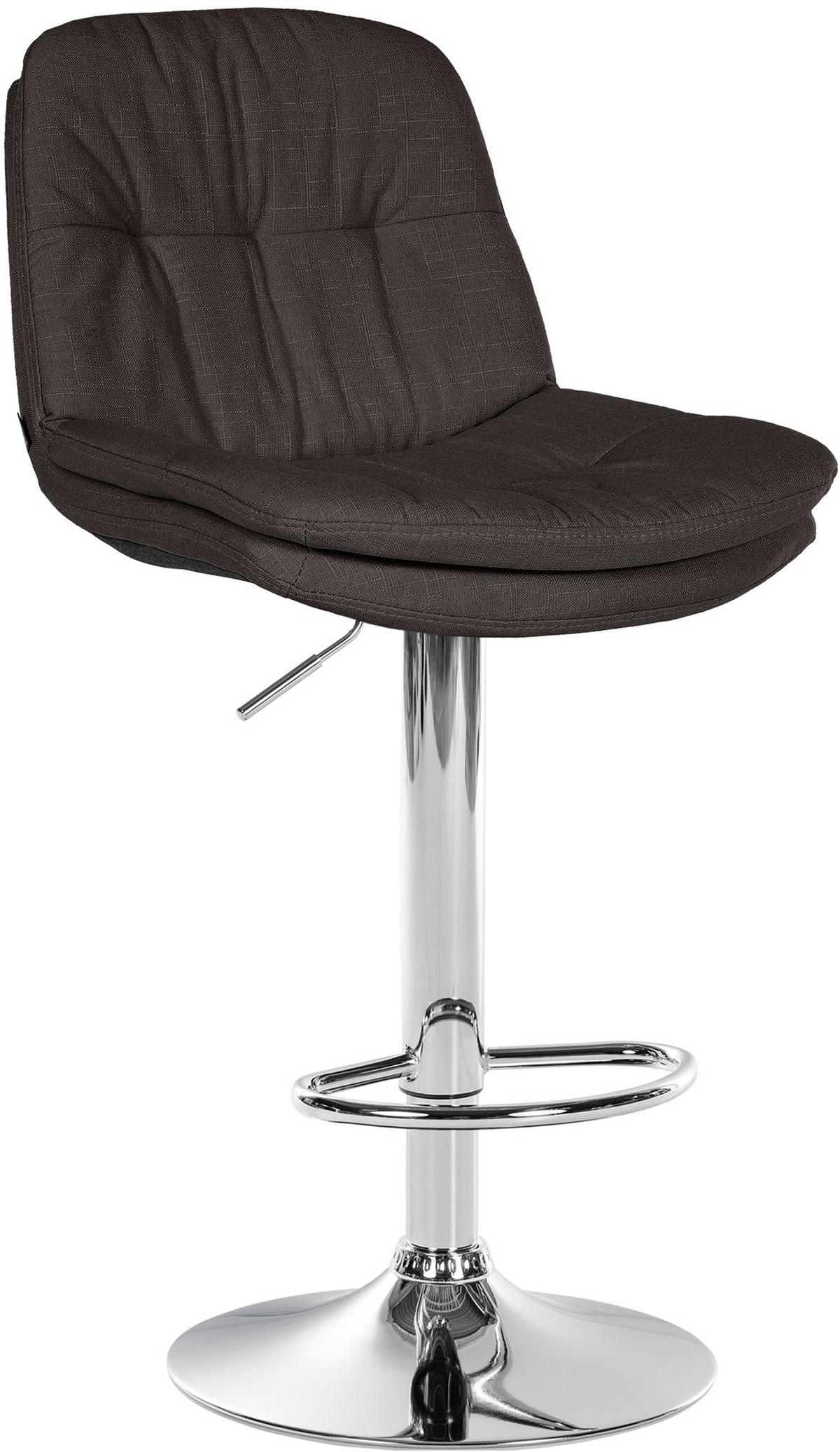 BARHOCKER Laura Stoff chrom dunkelgrau - Chromfarben/Dunkelgrau, Textil/Metall (46/113/54cm) - TPFLiving