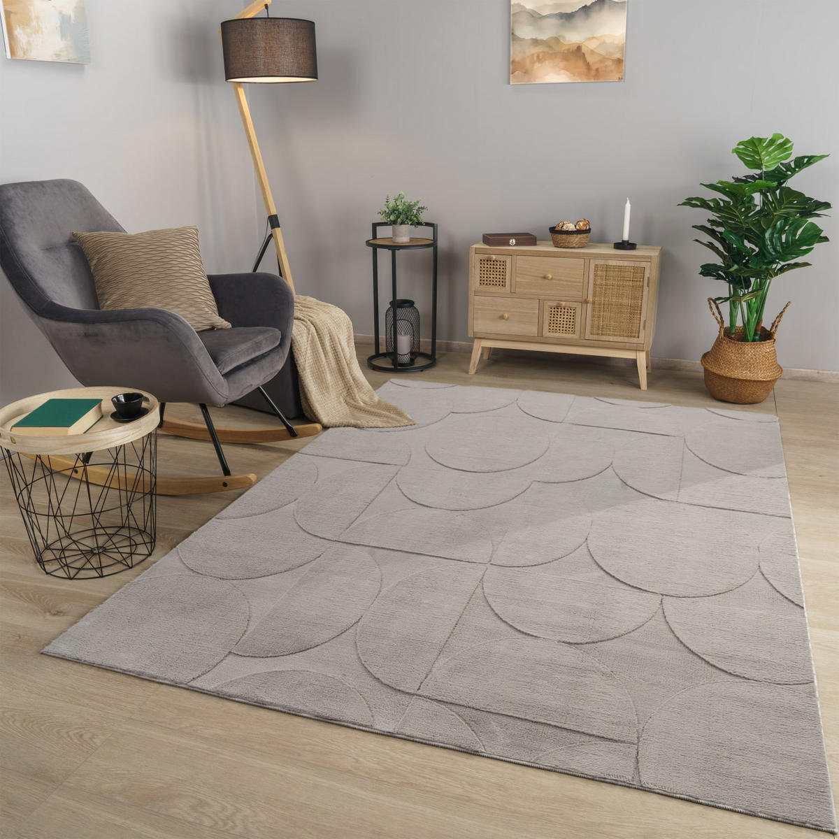 FLACHWEBETEPPICH Boho Grau 160 x 220 cm - Grau, Kunststoff (160/220cm) - TT Home