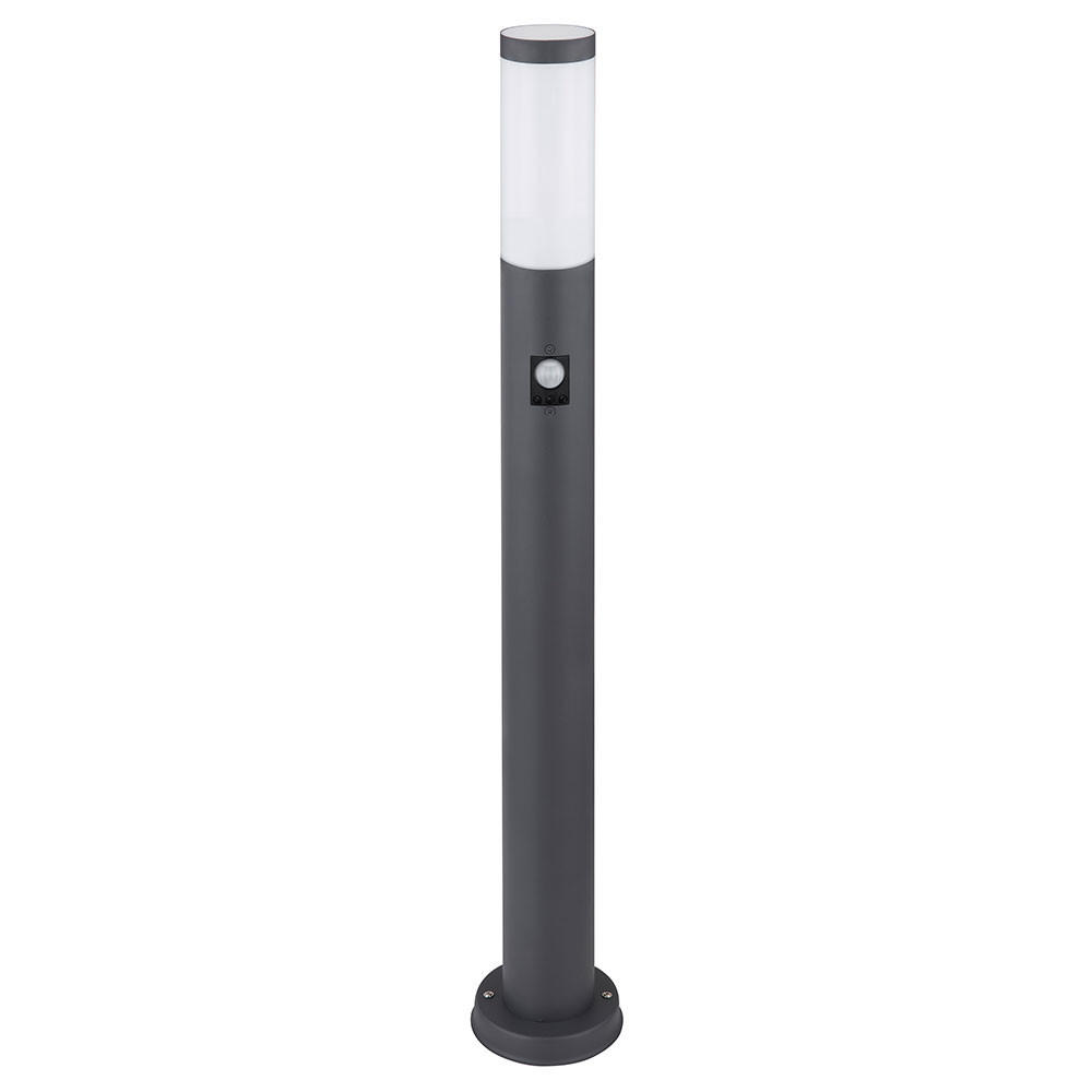 WEGELEUCHTE Edelstahl Anthrazit mit Bewegungsmelder - Anthrazit, Kunststoff/Metall (12.7/80/12.7cm) - Globo Lighting