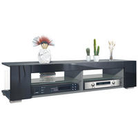 LOWBOARD Movie Schwarz Hochglanz - Schwarz Hochglanz, Holzwerkstoff (134.5/30.5/38.5cm) - Vladon