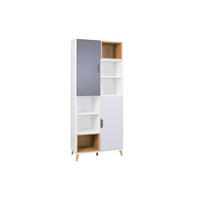 KINDERREGAL JUSTIN 03 80 cm breit in Weiß / Graphit / Grau / Eiche - Eichefarben/Graphitfarben, Holzwerkstoff (80/190/40cm) - Deine Möbel 24