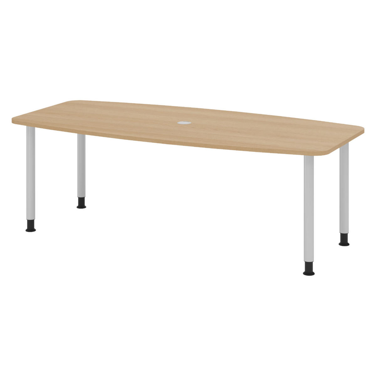 KONFERENZTISCH klein KT22 103/220/74 cm in Eichefarben/Füße in Silberfarben - Eichefarben/Silberfarben, Holzwerkstoff (103/220/74cm) - bümö