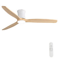 DECKENVENTILATOR 52Zoll LED Licht Holzflügel DC Motor Fernbedienung - Weiß, Kunststoff (132.08/132.08/28.5cm) - CASIVA