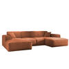 ECKSOFA, Eckcouch U form, Wohnzimmer Couch Large 342cm SIENA stoff Poso Kupfer - Kupferfarben, Holz/Textil (344/165cm) - Kaiser Möbel