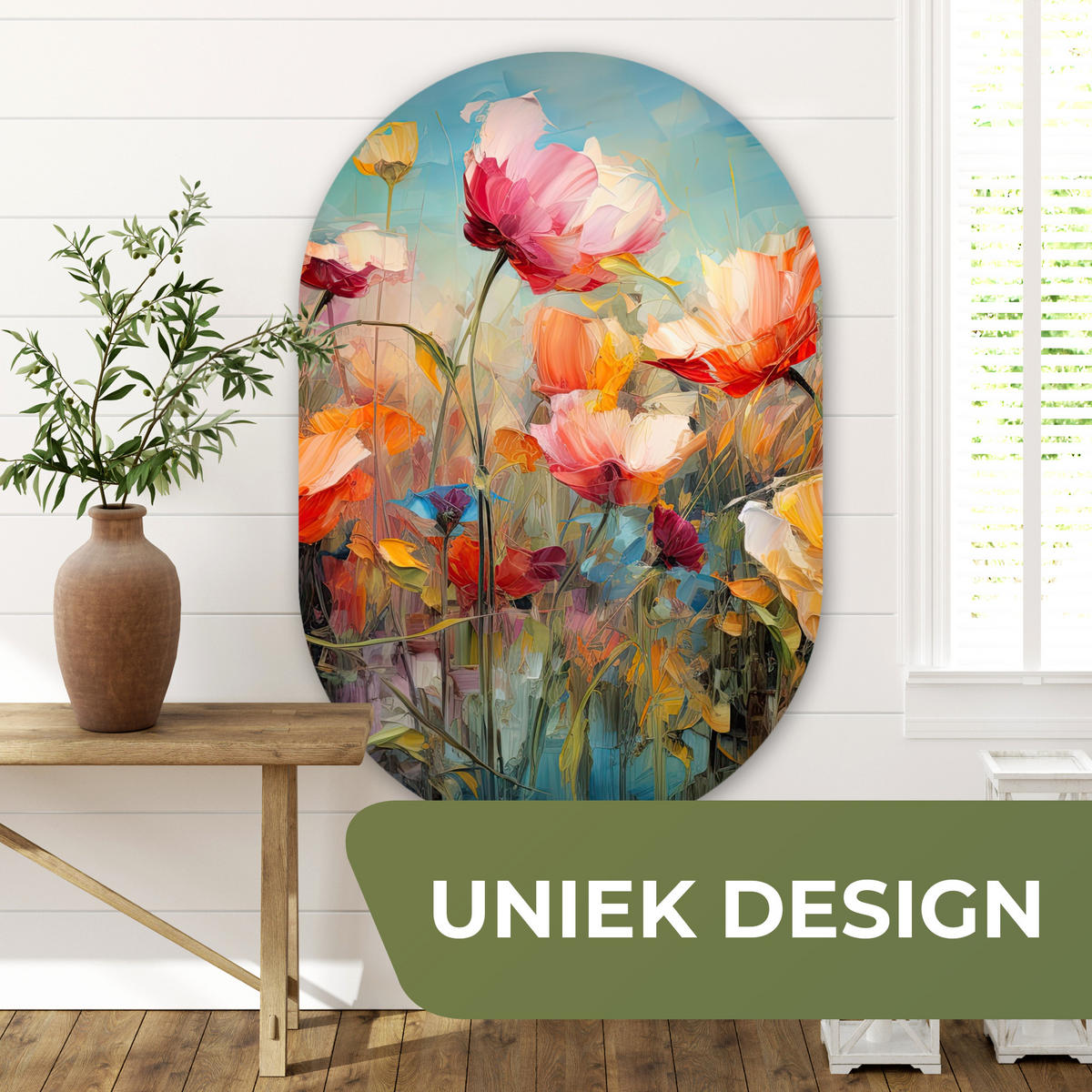WANDBILD Blumen - Aquarell - Kunst - Botanisch - Natur Deko Groß 80x120 cm - Orange, Kunststoff (80/120cm) - MuchoWow