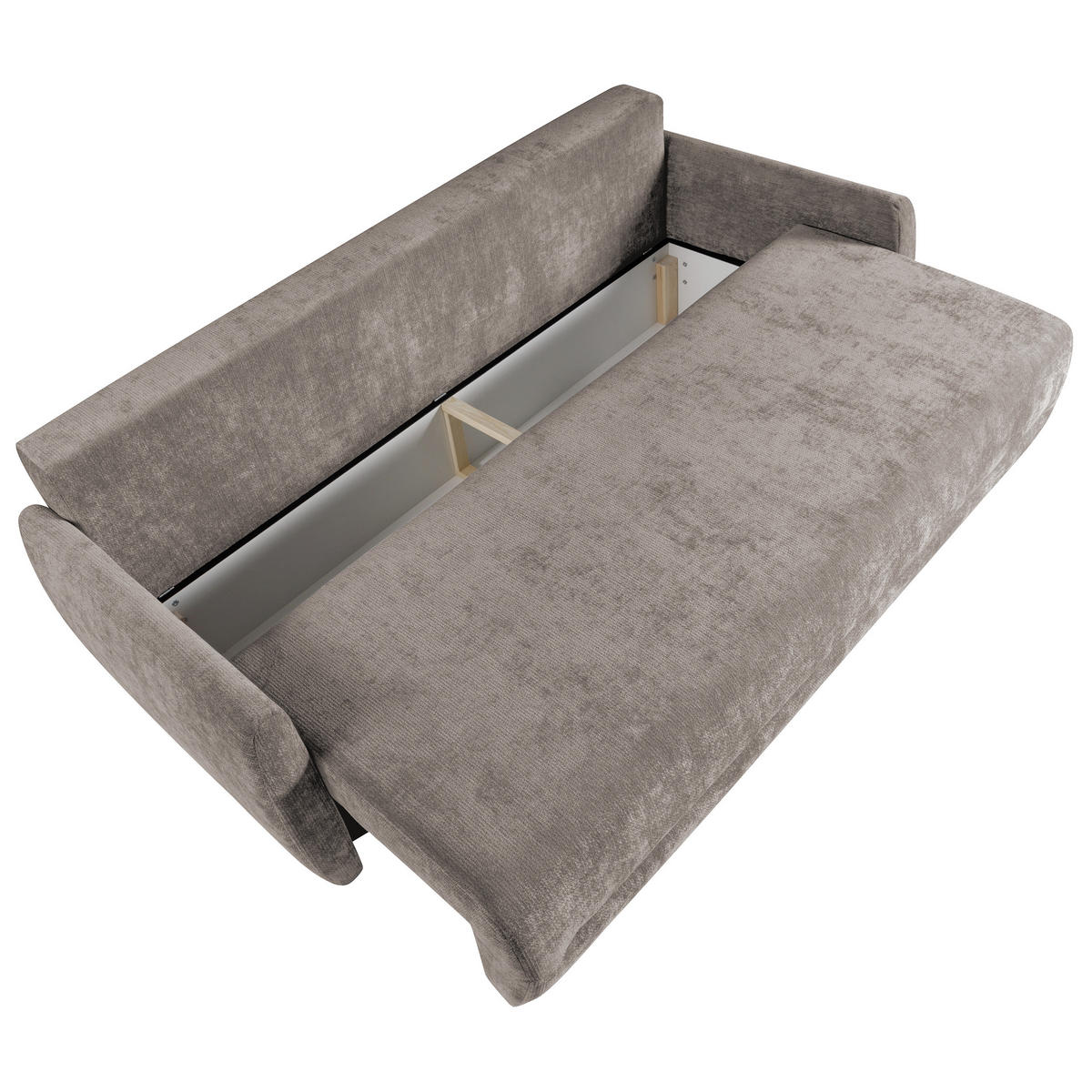 SCHLAFSOFA Piero 3-Sitzer mit Schlaffunktion, Braun - Braun, Textil (222/93/99cm) - Beautysofa