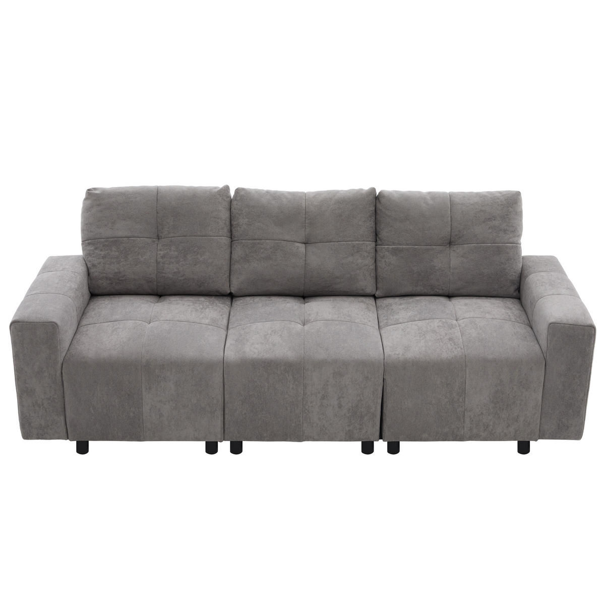 ECKSOFA 213/94/84 cm Grau Weiß mit Schlaffunktion - Grau, Textil (213/94cm) - Oxeza