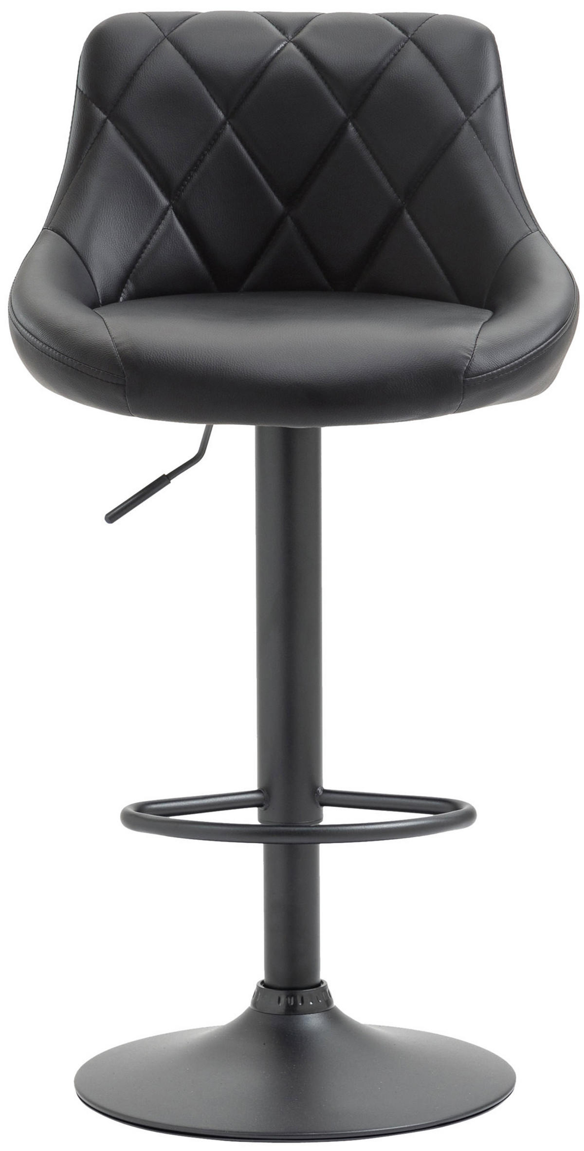 BARHOCKER Lederlook schwarz - Schwarz, Textil/Metall (46/83/49cm) - CLP