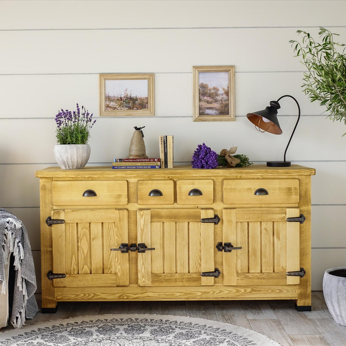 SIDEBOARD aus Massivholz VINTAGE - Honig, Holz (167/86/48cm) - Seart