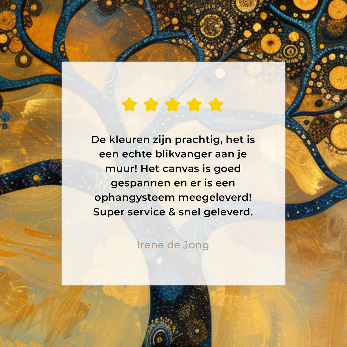 LEINWANDBILD Baum - Mond - Blumen - Gold - Kunst Wandbild 40x30 cm - Orange, Textil (40/30cm) - MuchoWow