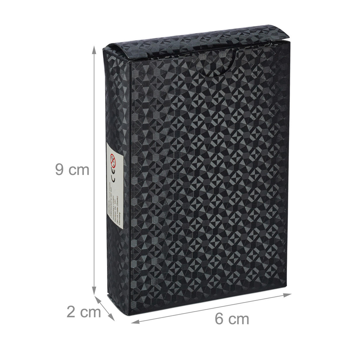 POKERKARTEN - Schwarz, Kunststoff/Metall (6/2cm) - Relaxdays