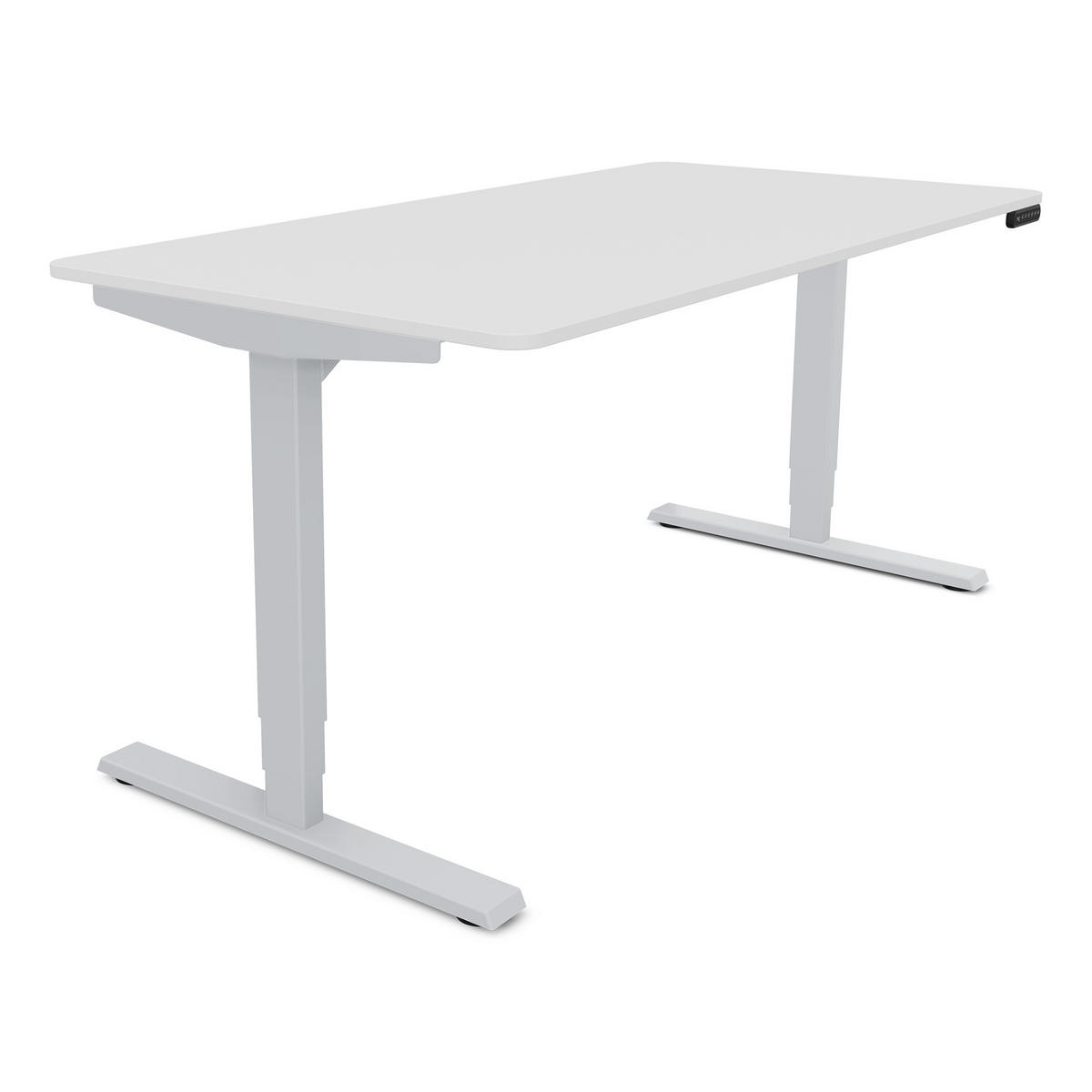 SCHREIBTISCH Elektrisch höhenverstellbarer Schreibtisch Y-Line Curved Signalweiß Weißaluminium 180/80/62-127cm - Weiß Hochglanz/Silberfarben, Holzwerkstoff/Metall (80/180/127cm) - ASSMANN