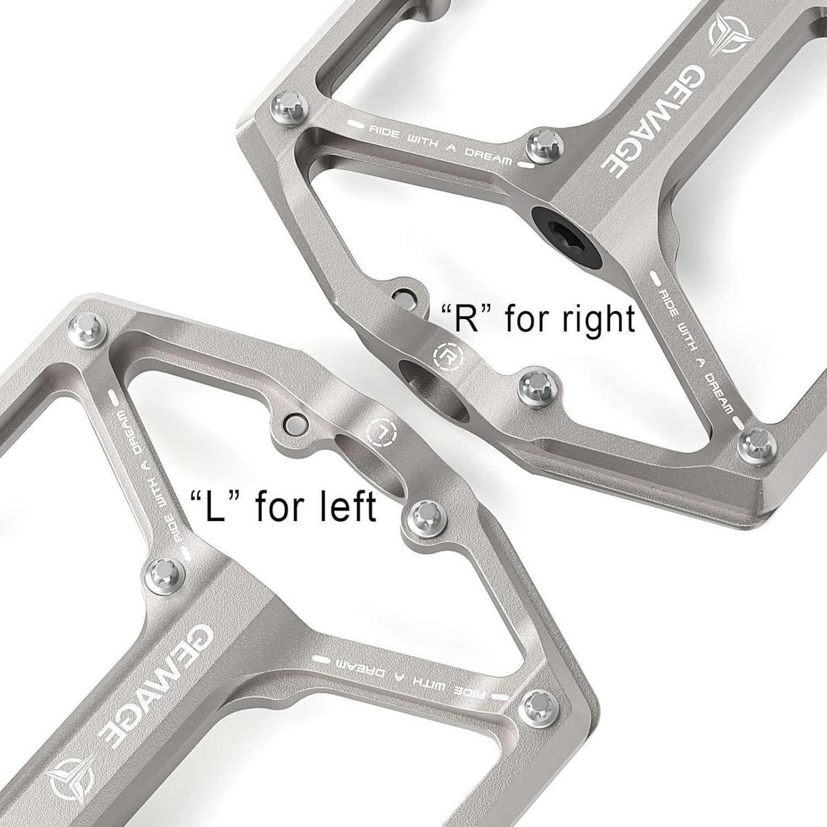 FAHRRADPEDALE Rennrad/Mountainbike Aluminiumlegierung Silber 9/16 Zoll - Silberfarben, Metall (10/1.4/10.4cm)