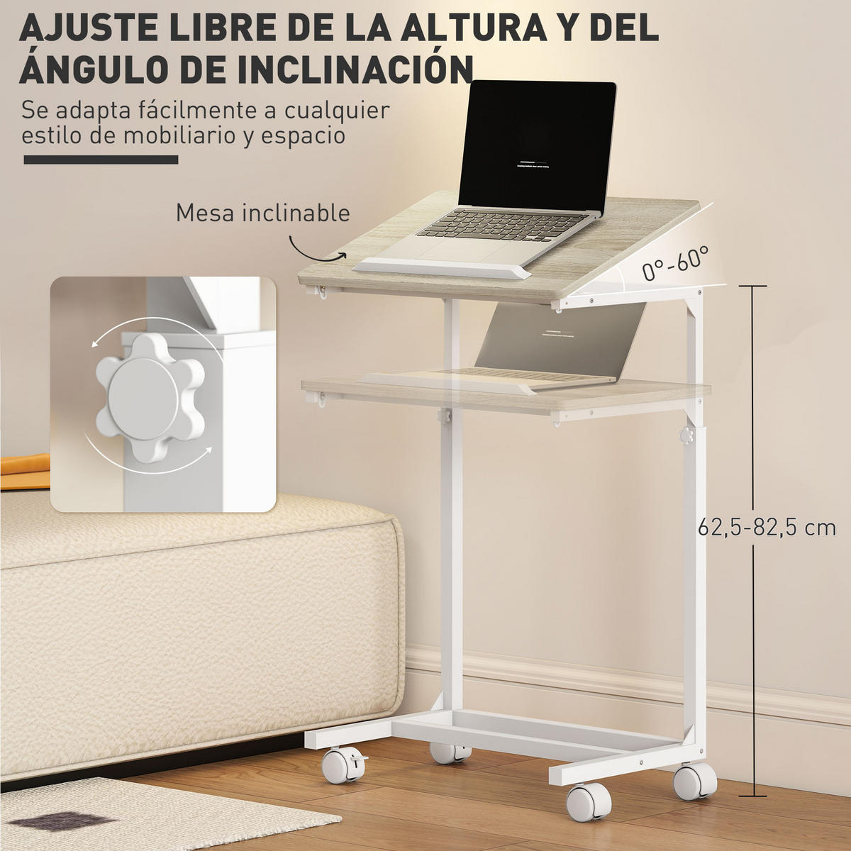 BÜROTISCH Eiche 1 Stück - Eichefarben, Holzwerkstoff (73/48/55cm) - GiPP