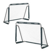 2xFUßBALLTOR - Grau, Textil/Metall (150/75cm) - Relaxdays