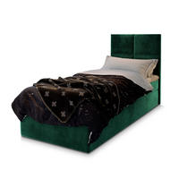 POSTEL BOXSPRING LENA 100x200 cm, s matrací a úložným prostorem, tmavě zelená - tmavě zelená, kompozitní dřevo/textil (100/200cm) - MASSENO