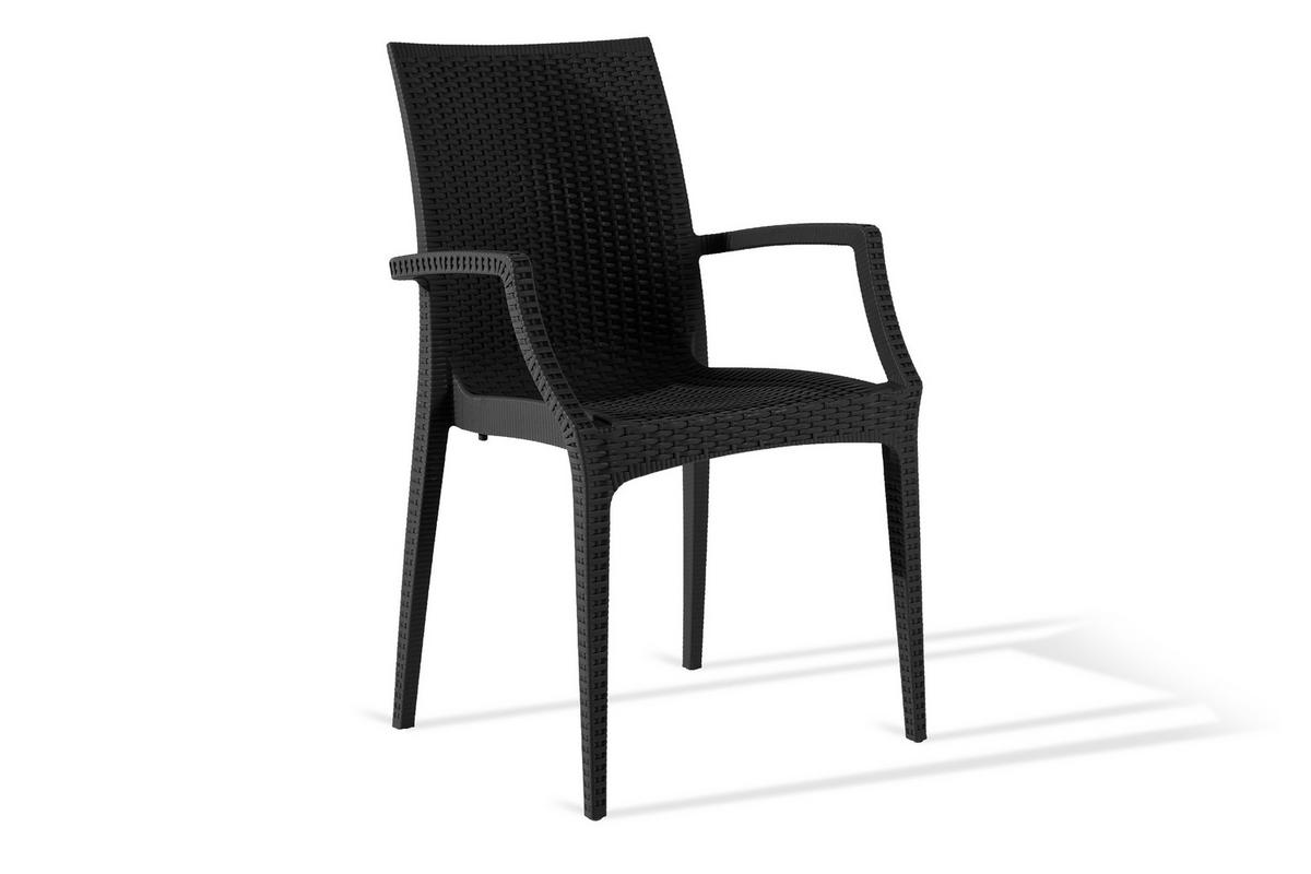 GARTENSTUHL ETULI 2-tlg, Anthrazit - Anthrazit, Kunststoff (56/88/50cm) - KONSIMO®
