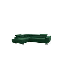 ECKSOFA FALIO L-Form Mit Schlaffunktion Im Modernen Stil Für Das Wohn Und Schlafzimmer Dunkelgrün Links - Dunkelgrün, Holz/Textil (202/275cm) - Kaiser Möbel