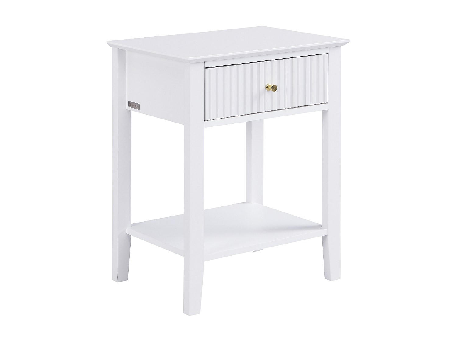 NACHTTISCH 1 Schublade & 1 Ablage – MDF – Weiß – NIRIVA - Weiß, Holz (48/61.5/35cm) - Vente-Unique