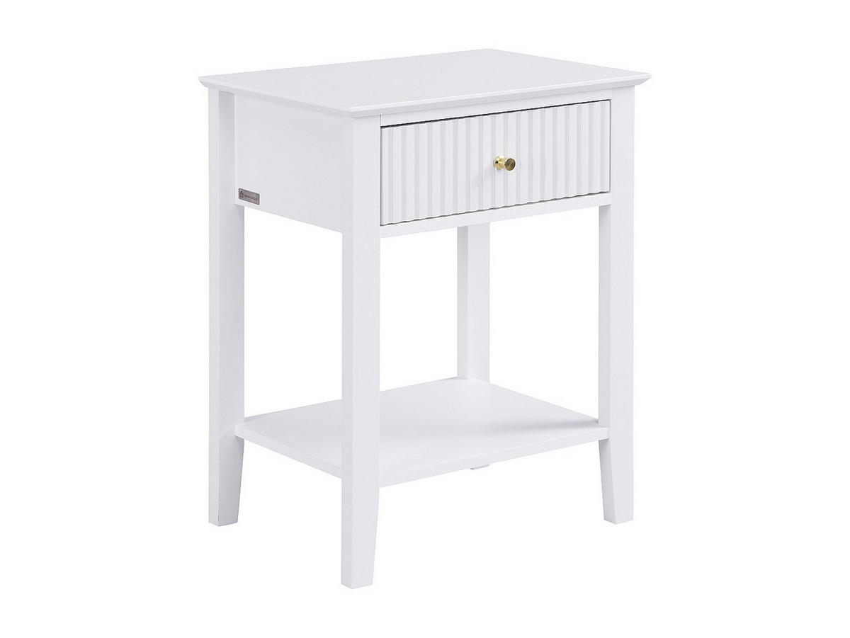 NACHTTISCH 2er-Set 1 Schublade & 1 Ablage – MDF – Weiß – NIRIVA - Weiß, Holz (48/61.5/35cm) - Vente-Unique