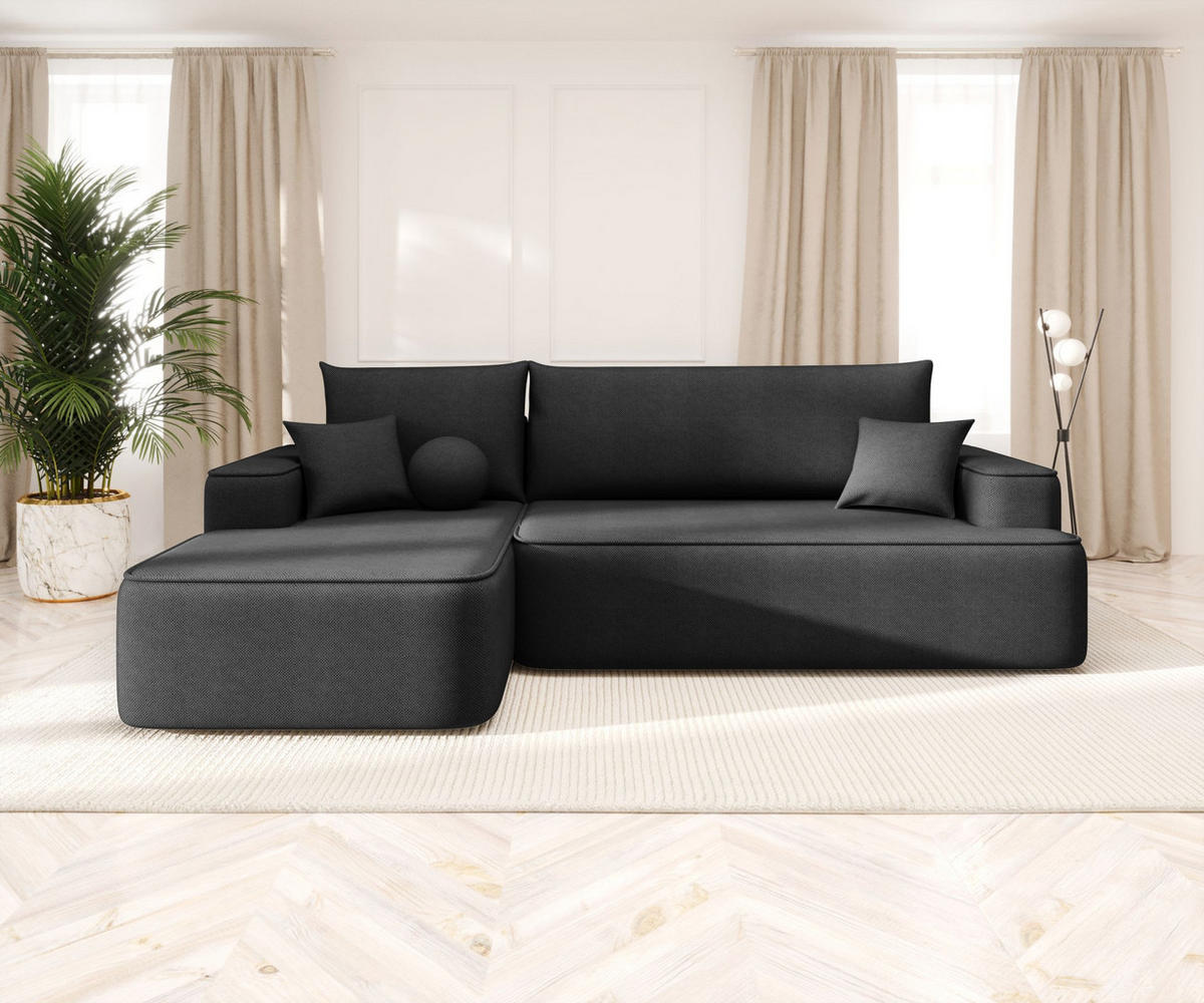 ECKSOFA mit Schlaffunktion FIGO Curio 97 Links - Dunkelgrau, Textil (250/150cm) - Bedante