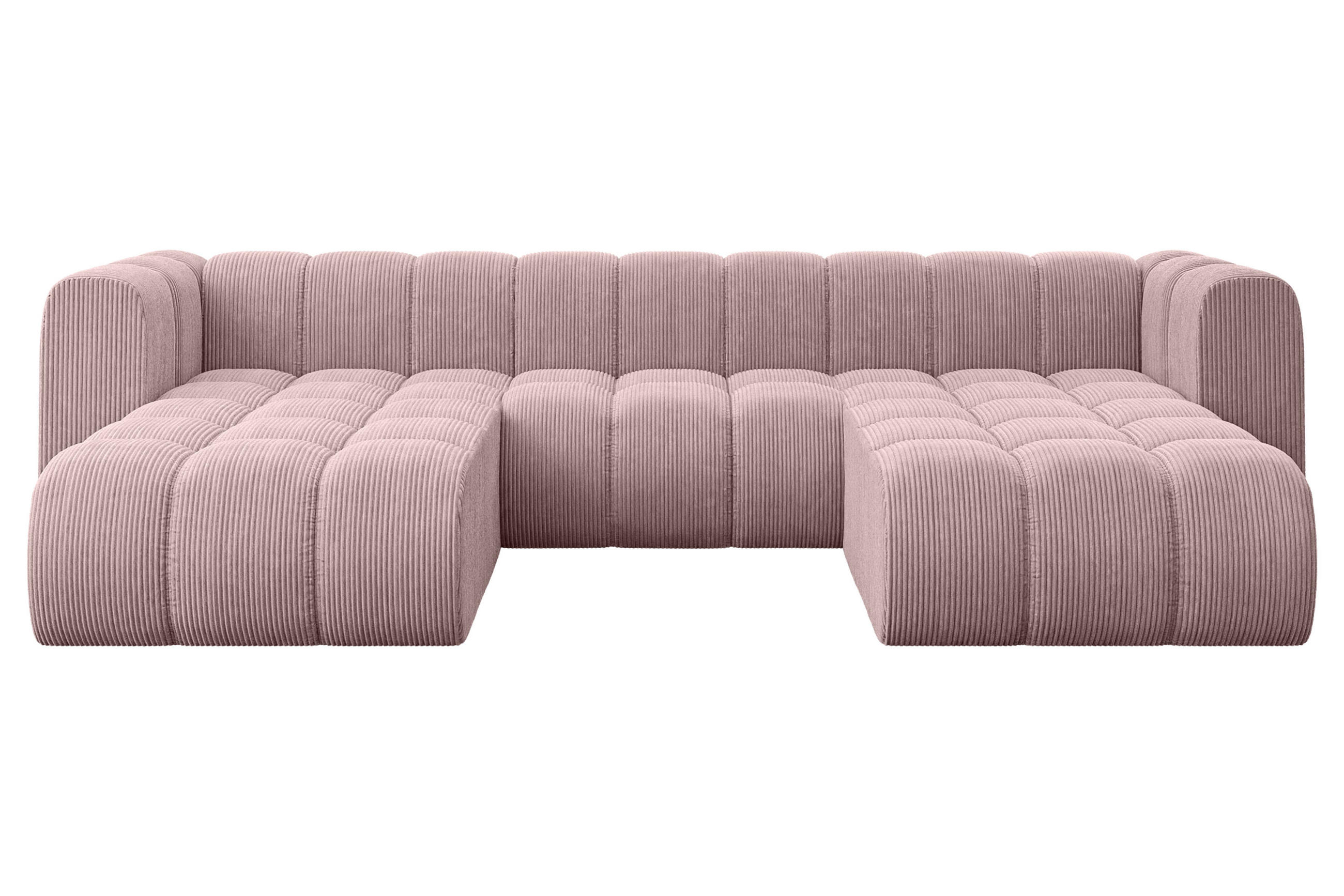 WOHNLANDSCHAFT modulares Sofa Joren-U1 - 319x177x70 cm Rosa - Rosa, Holzwerkstoff/Textil (319/70/177cm) - ALTDECOR