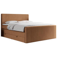 BOXSPRINGBETT KING DOREN 180/200 Orange Struktur - H3 - Orange, Holz/Textil (180/200cm) - MKS