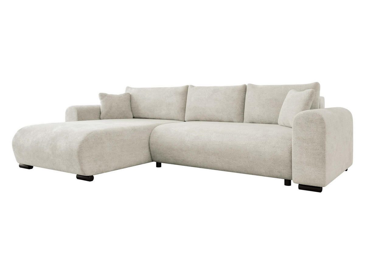ECKSOFA Merkos - Kaschmir/Schwarz, Holz/Textil (285/188cm) - MIRJAN24