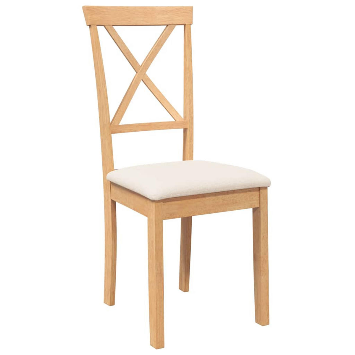 ESSZIMMERSTÜHLE mit Kissen 2 Stk. Massivholz Gummibaum 42.5*53.5*94cm - Braun/Weiß, Holz (42.5/94/53.5cm) - ZMH