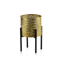 BLUMENTOPF Swen Gold 20 cm Metall - Goldfarben, Metall (15/20cm) - Mondex