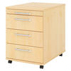 ROLLCONTAINER - mit 3 Schubladen 58/42,8/59 cm in Ahornfarben Relinggriff (Kunststoff) - Ahornfarben, Holzwerkstoff (42.8/59/58cm) - bümö