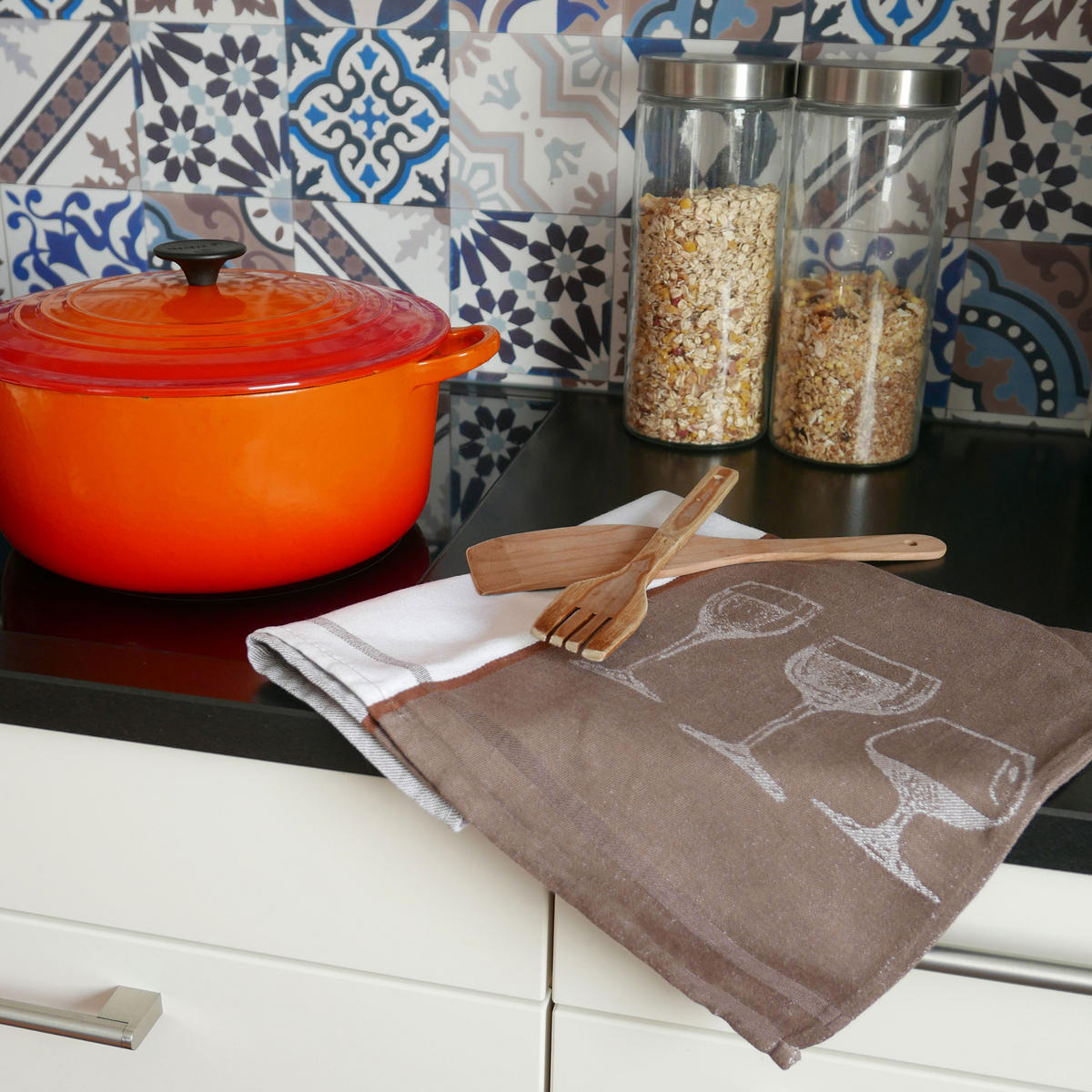 GESCHIRRTÜCHER, 4er-Set, 50x70 cm, 50% Baumwolle, 50% Leinen, Braun - Braun, Textil (50/70cm) - Zollner