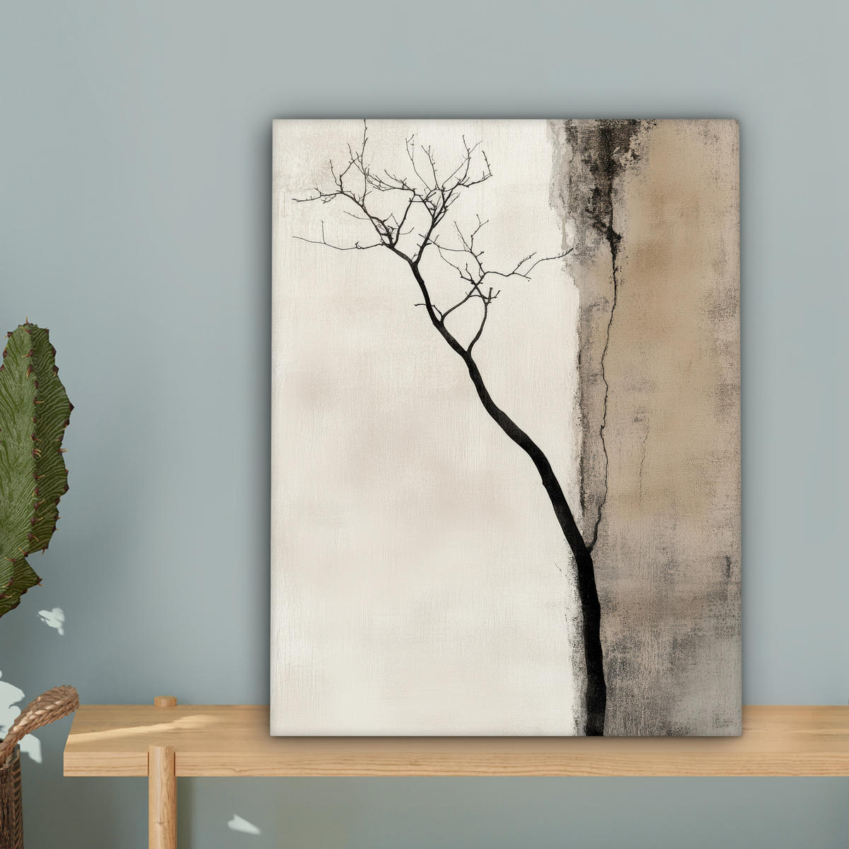 LEINWANDBILD Wabi sabi - Pflanze - Beige 30x40 cm - Taupe, Textil (30/40cm) - MuchoWow