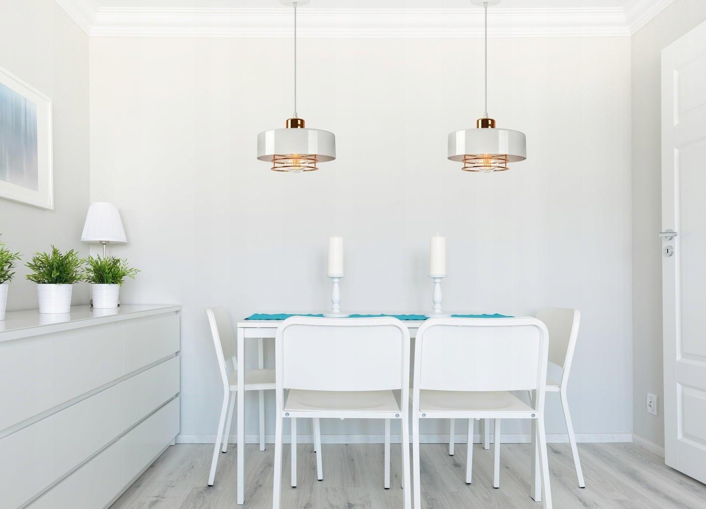 PENDELLEUCHTE EDISON - Goldfarben/Weiß, Metall (20/20/70cm) - kiki design