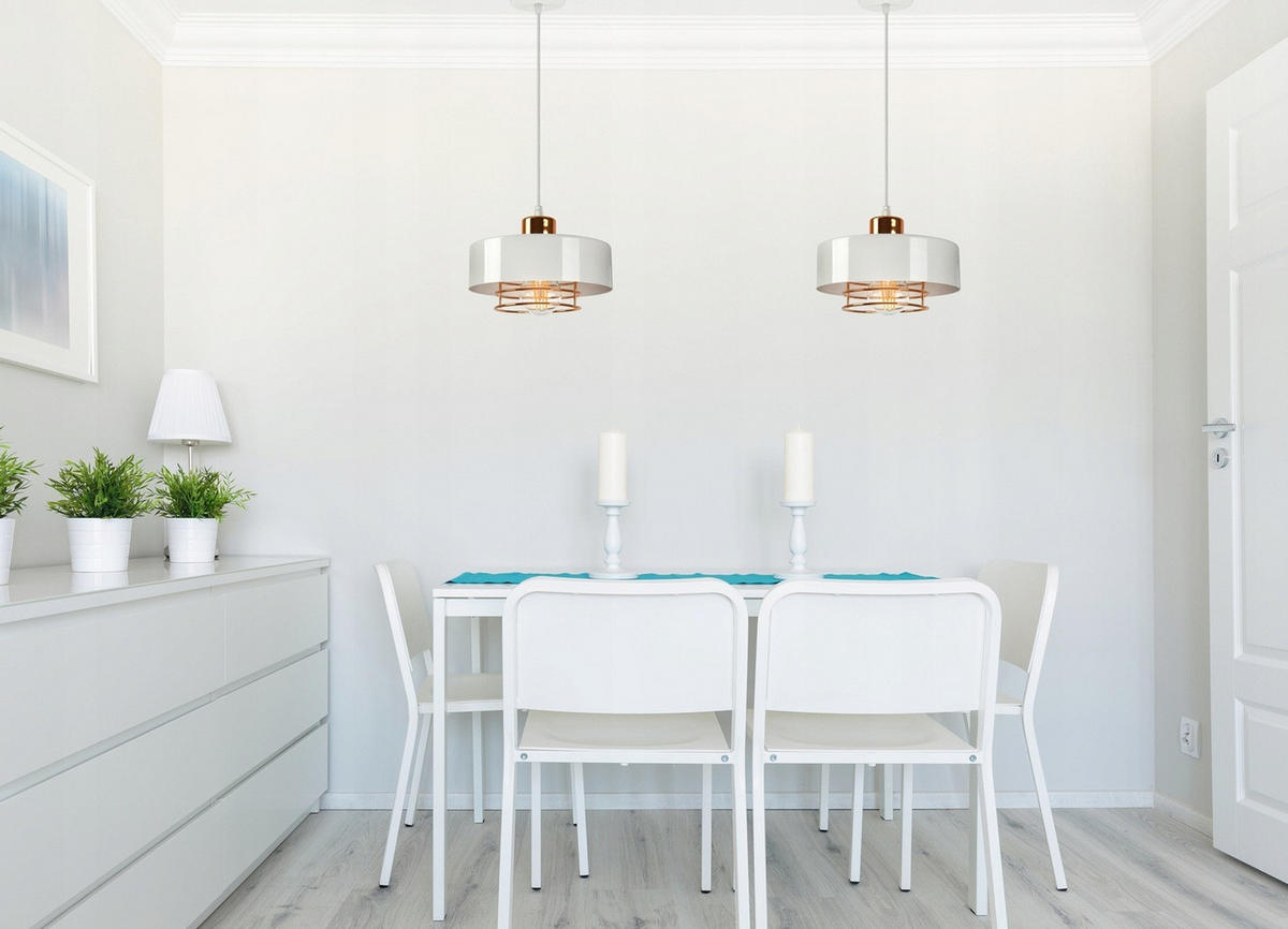 PENDELLEUCHTE EDISON - Goldfarben/Weiß, Metall (20/20/70cm) - kiki design