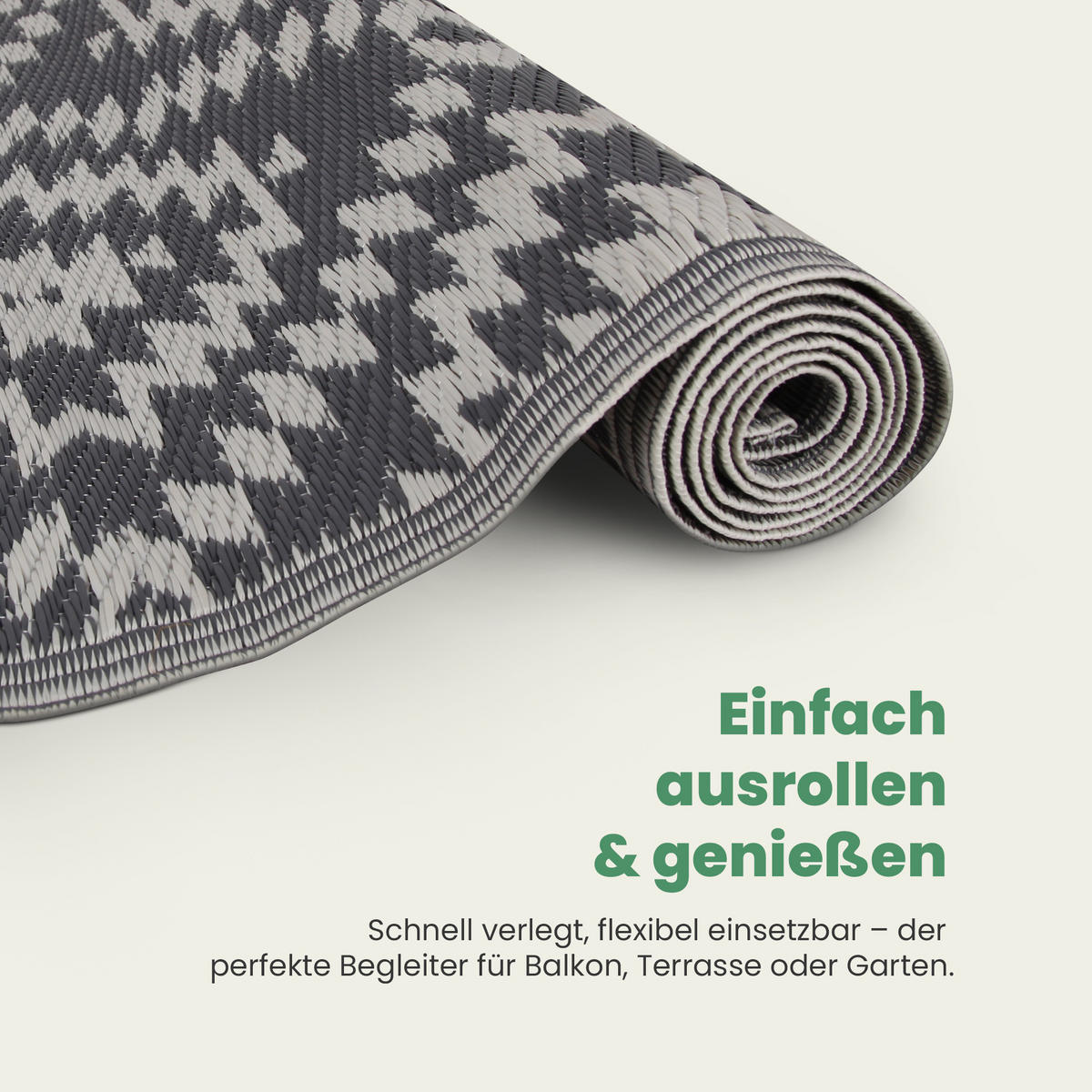 OUTDOORTEPPICH Teppich Wetterfest und UV-Beständig ( 80x250cm / Karo ) für Garten, Balkon, Terrasse - Grau, Kunststoff (80/250cm) - Bestlivings