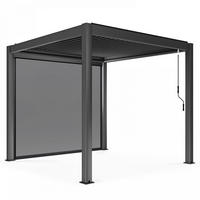 PERGOLA 3x3m, motorisiert mit 1 Markise, Grau - Grau, Metall (296/257/296cm) - Oviala