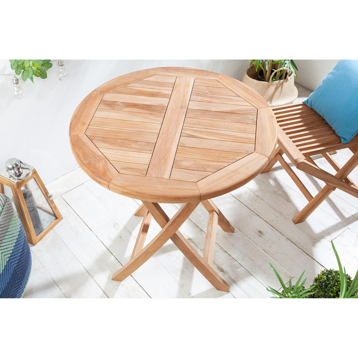 GARTENTISCH EMPIRE TEAK Teakholz rund Natur 70 cm - Braun, Holz (70/70/75cm) - riess-ambiente
