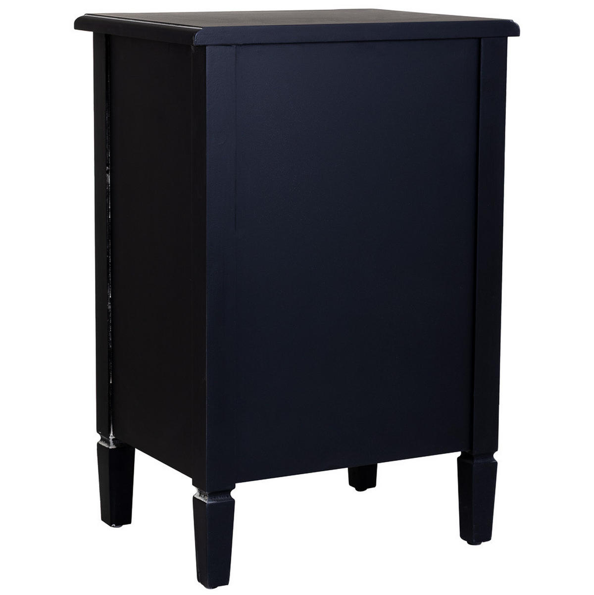 NACHTTISCH aus Holz und Gitter, schwarz, 46x36x68cm - Schwarz, Holz (46/68/36cm) - Wanderlust