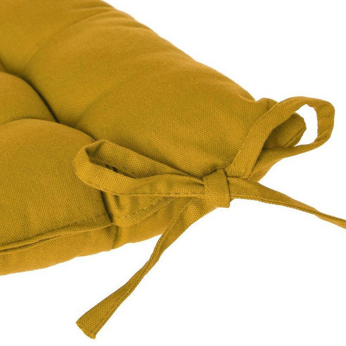 STUHLKISSEN Gelb 38/38 cm - Gelb, Naturmaterialen (37cm) - Atmosphera Createur d´interieur