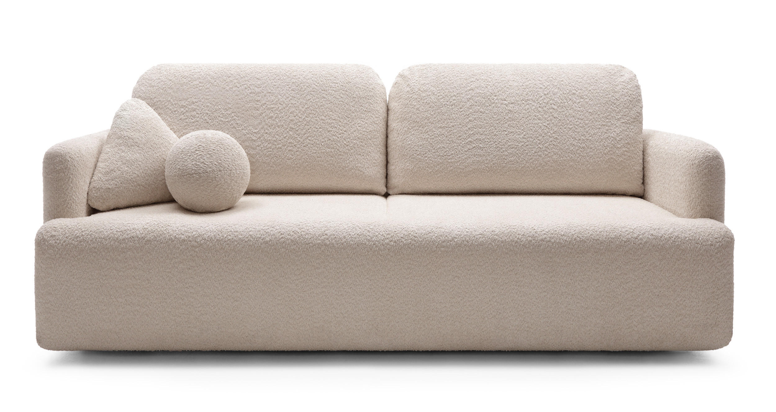 SCHLAFSOFA Lambina Beige Boucle - Beige/Schwarz, Kunststoff/Textil (227/92/104cm) - Selsey