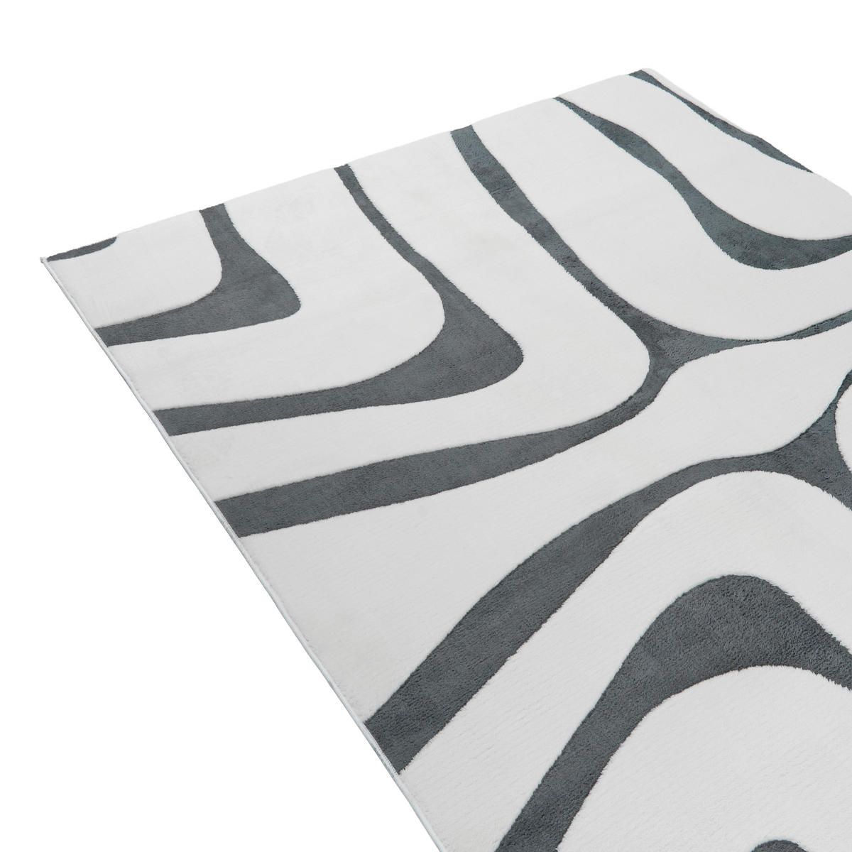 KOBEREC Šedý/Bílý 160/230 cm Hartz - šedá/krémová, textil (160/230cm) - Beliani