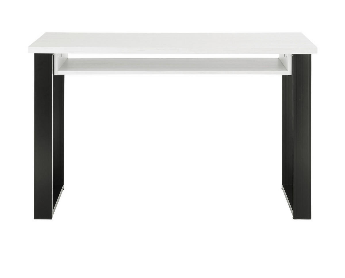 SCHREIBTISCH weiß Pinie, anthrazit Landhaus, Laptoptisch für Homeoffice und Büro - Anthrazit/Weiß, Holzwerkstoff/Metall (125/60/76cm) - Furn.Design
