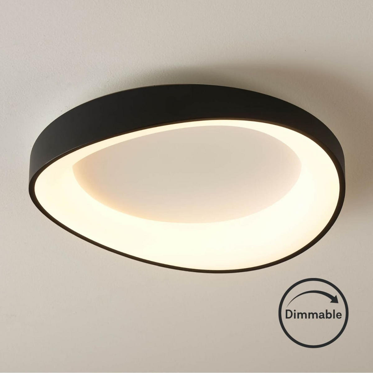 DECKENLEUCHTE Belina, Schwarz, 9cm - Schwarz, Metall (9/52/9cm) - KOSILUM