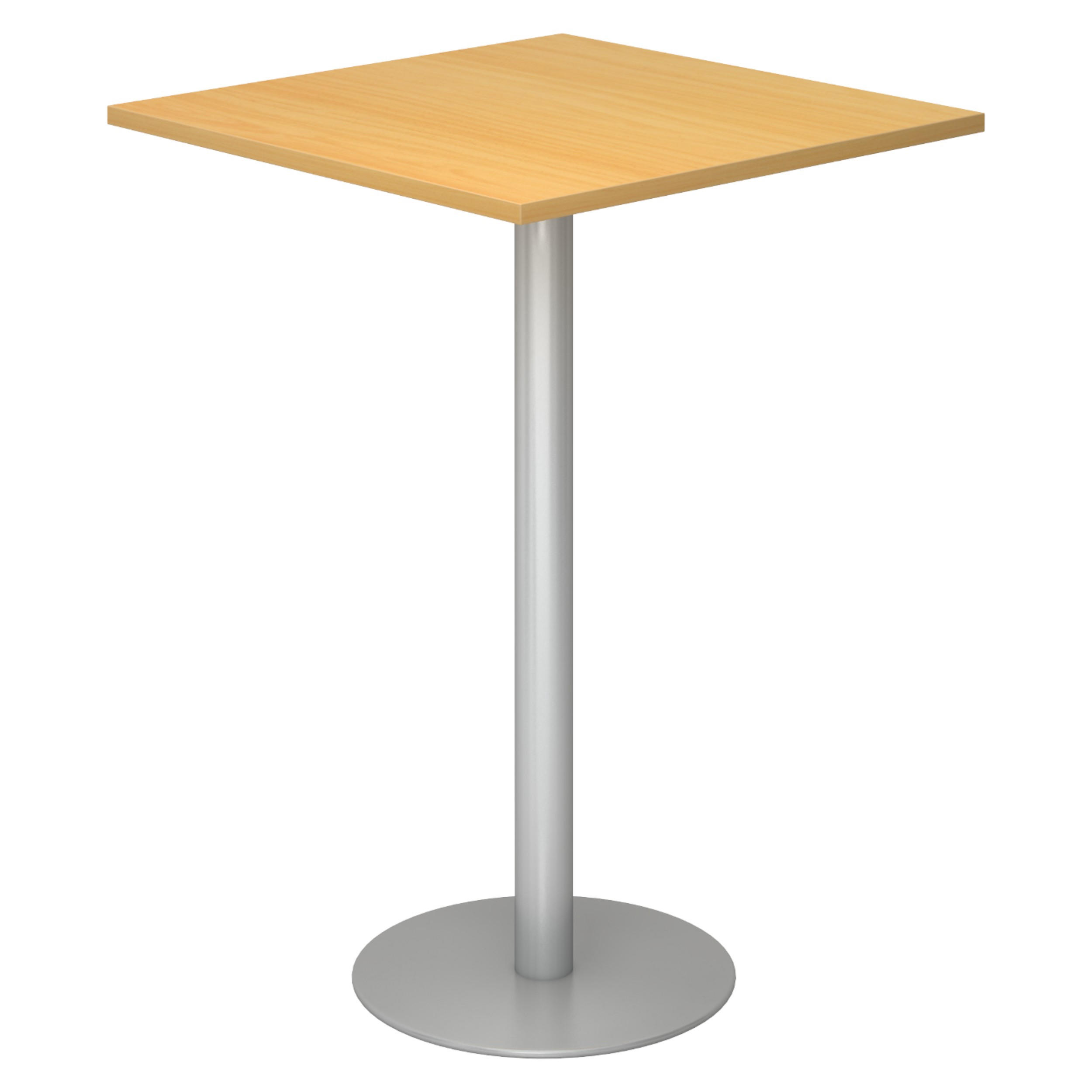 STEHTISCH eckig STH 80/80/111,6 cm in Buchefarben/Silberfarben - Buchefarben/Silberfarben, Holzwerkstoff (80/80/111.6cm) - bümö